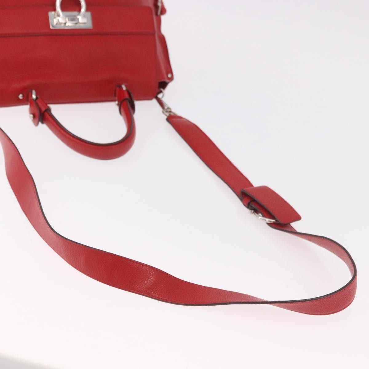 Salvatore Ferragamo Sofia Satchel Grainy Leather, Red, Leather, Handbag