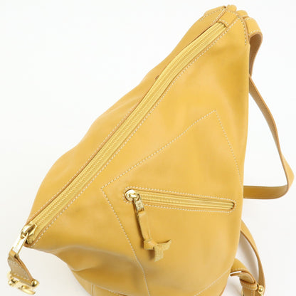 Loewe Anton Leather, Yellow, Leather, Backpack