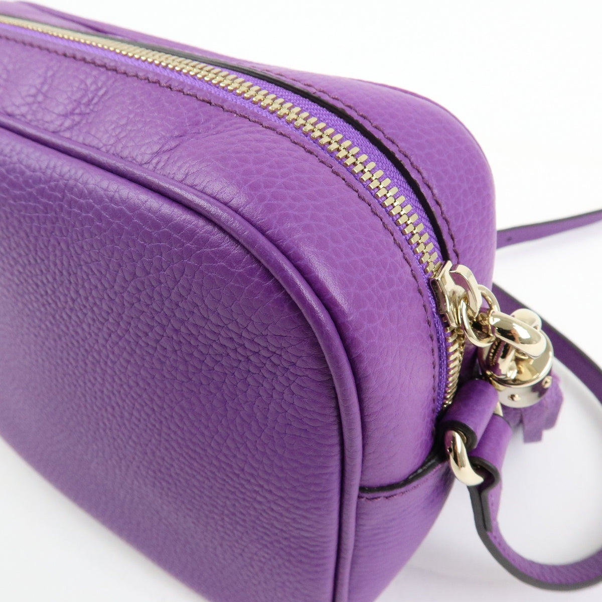 Gucci Soho Disco Leather, Purple, Leather, Crossbody Bag