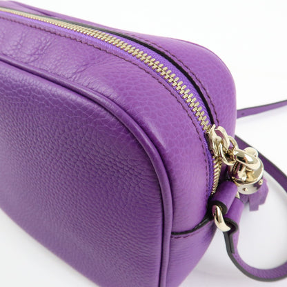Gucci Soho Disco Leather, Purple, Leather, Crossbody Bag