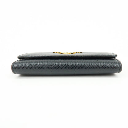 Prada Flap Saffiano Leather, Black, Leather, Wallet