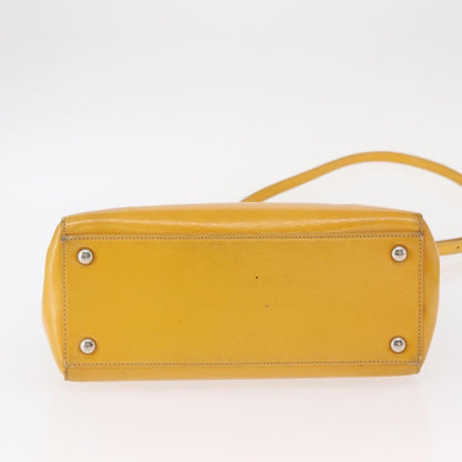 Fendi 2Jours Leather, Yellow, Leather, Handbag