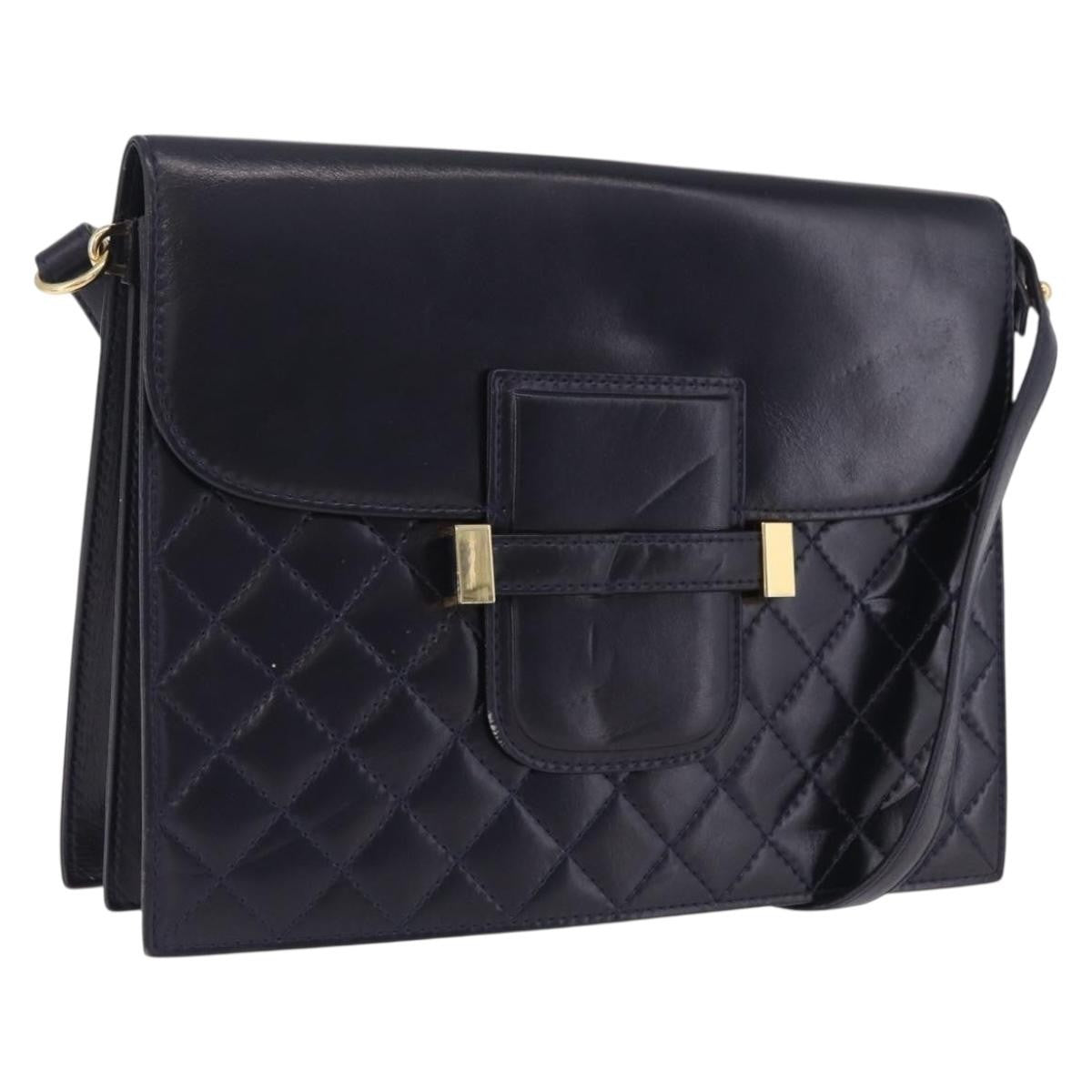 Saint Laurent Vintage Shoulder bag Leather, Navy, Leather, Shoulder Bag