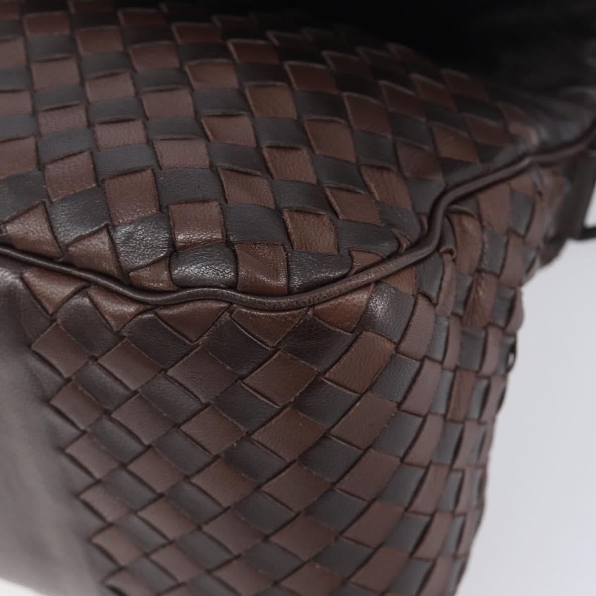Bottega Veneta Intrecciato Shoulder Leather, Brown, Leather, Shoulder Bag