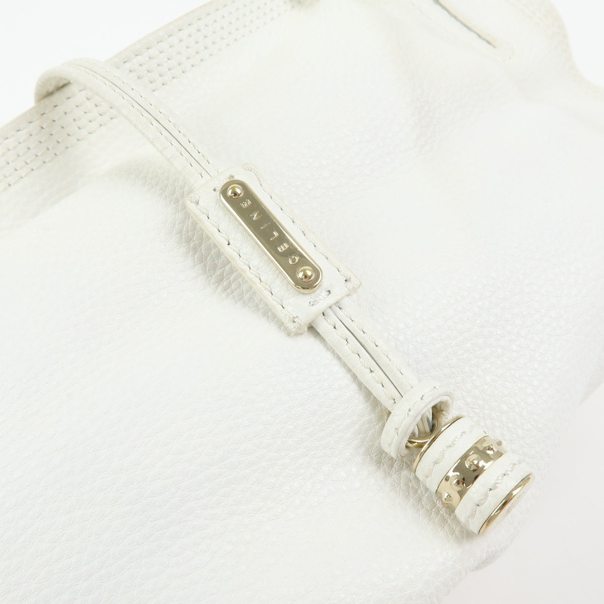 Celine Bittersweet Leather, White, Leather, Handbag