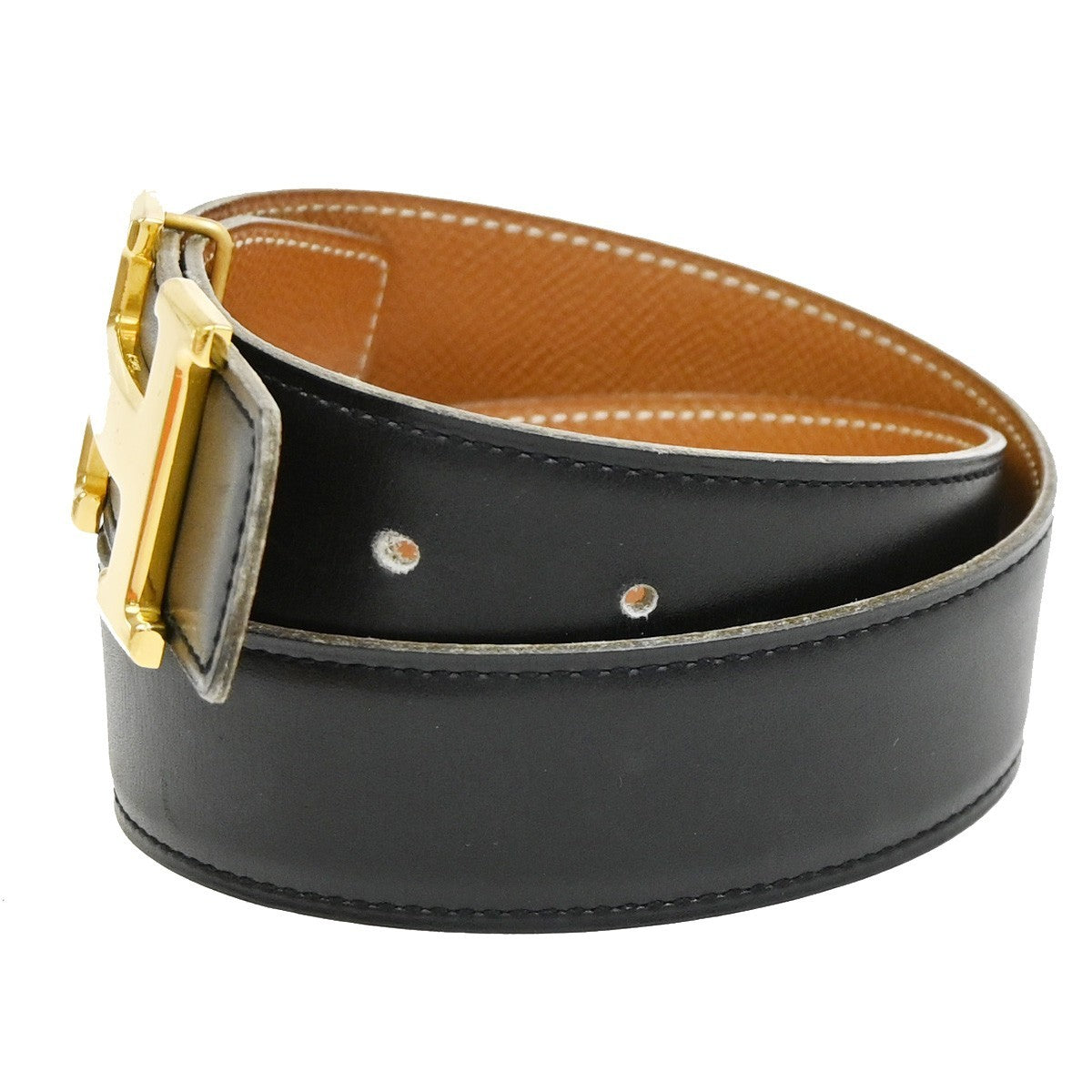 Hermes Constance Reversible Belt Leather, Black, Leather, Belt