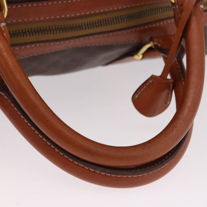 Celine Vintage Duffle Macadam Coated Canvas, Brown, Canvas, Handbag