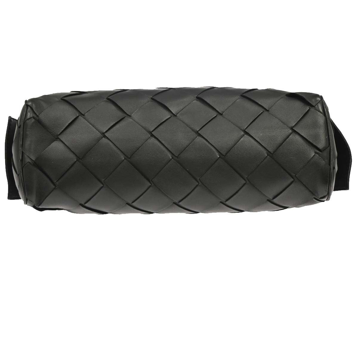 Bottega Veneta Zip Clutch Leather with Intrecciato Snakeskin Detail, Black, Leather, Clutch