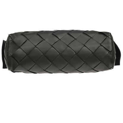 Bottega Veneta Zip Clutch Leather with Intrecciato Snakeskin Detail, Black, Leather, Clutch