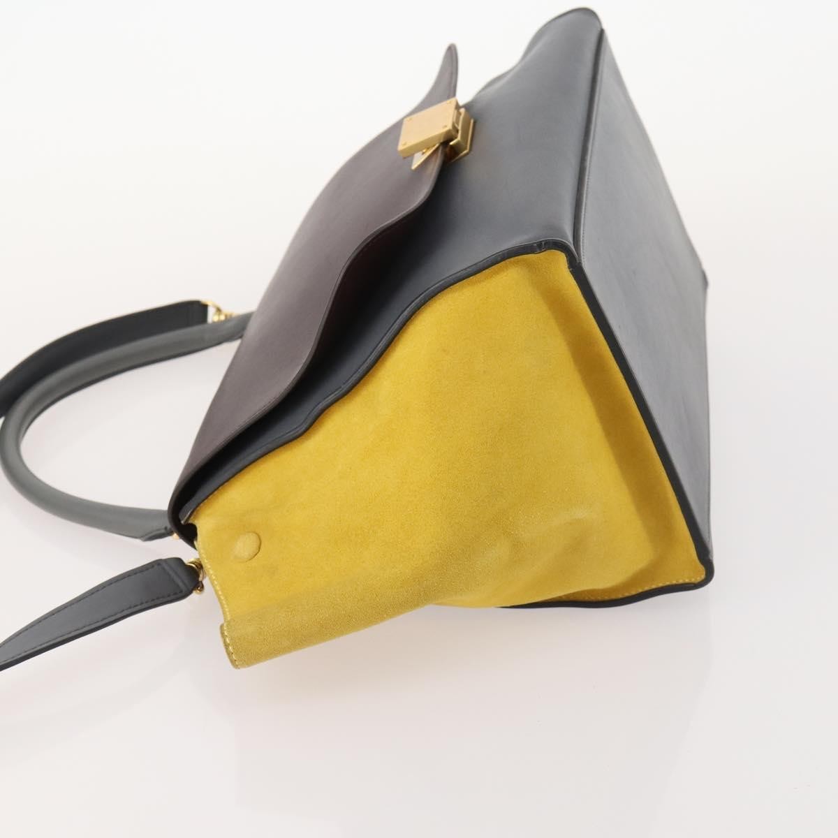 Celine Tricolor Trapeze Leather, Multicolour, Leather, Handbag