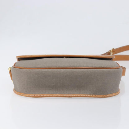 Christian Dior Vintage CD Logo Canvas and leather, Gray, Canvas, Shoulder Bag