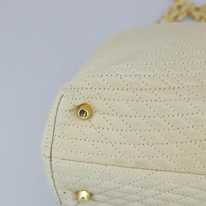 Bally Vintage Quilted Leather, Beige, Leather, Shoulder Bag