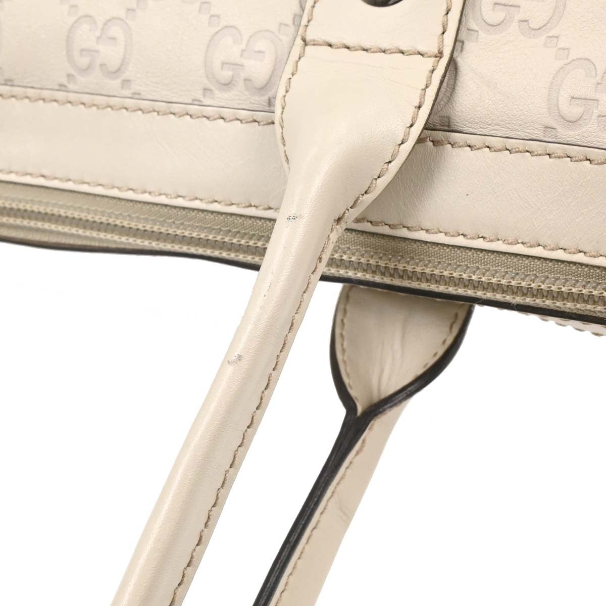 Gucci Princy Zip Tote GG Canvas and leather, White, Leather, Tote Bag