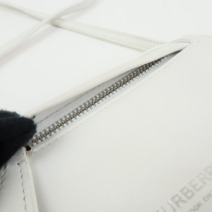 Burberry Olympia Flap Leather, White, Leather, Handbag
