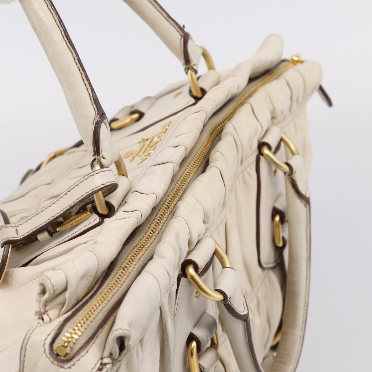 Prada Gaufre Convertible Satchel Nappa Leather, Beige, Leather, Handbag