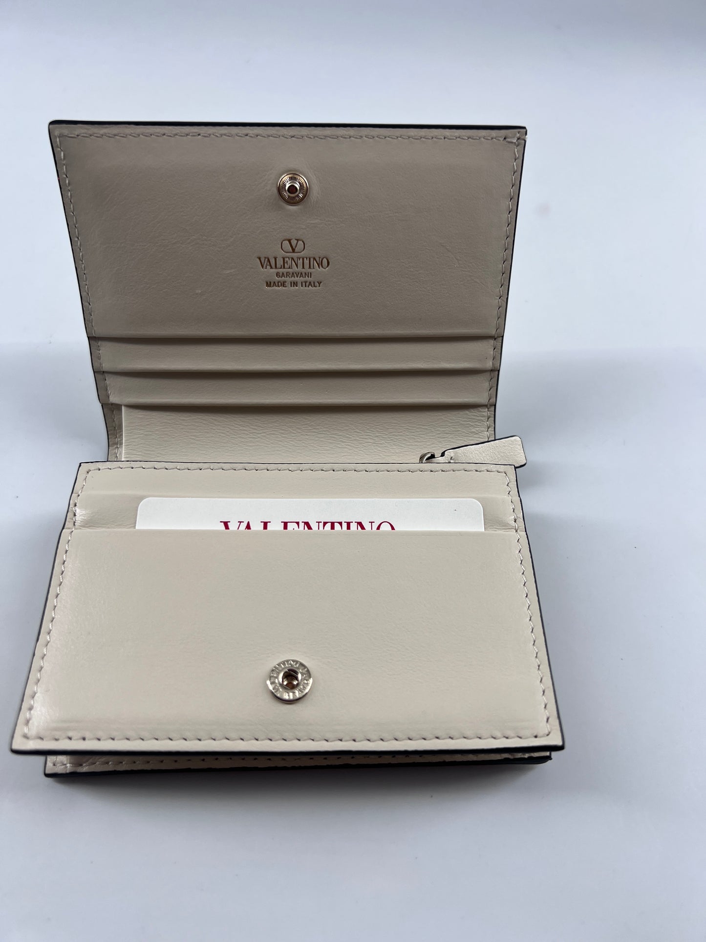 Valentino Garavani Rockstud Pouch Leather, WHITE, LEATHER, Clutche & pouche