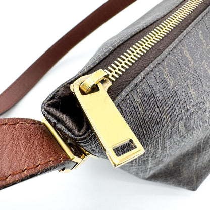 Saint Laurent Le Monogramme Monogram All Over Coated Canvas and Leather, Black, Canvas, Shoulder Bag