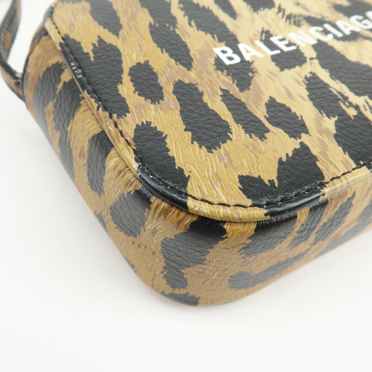 Balenciaga Everyday Camera Printed Leather, Brown, Leather, Handbag