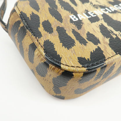 Balenciaga Everyday Camera Printed Leather, Brown, Leather, Handbag