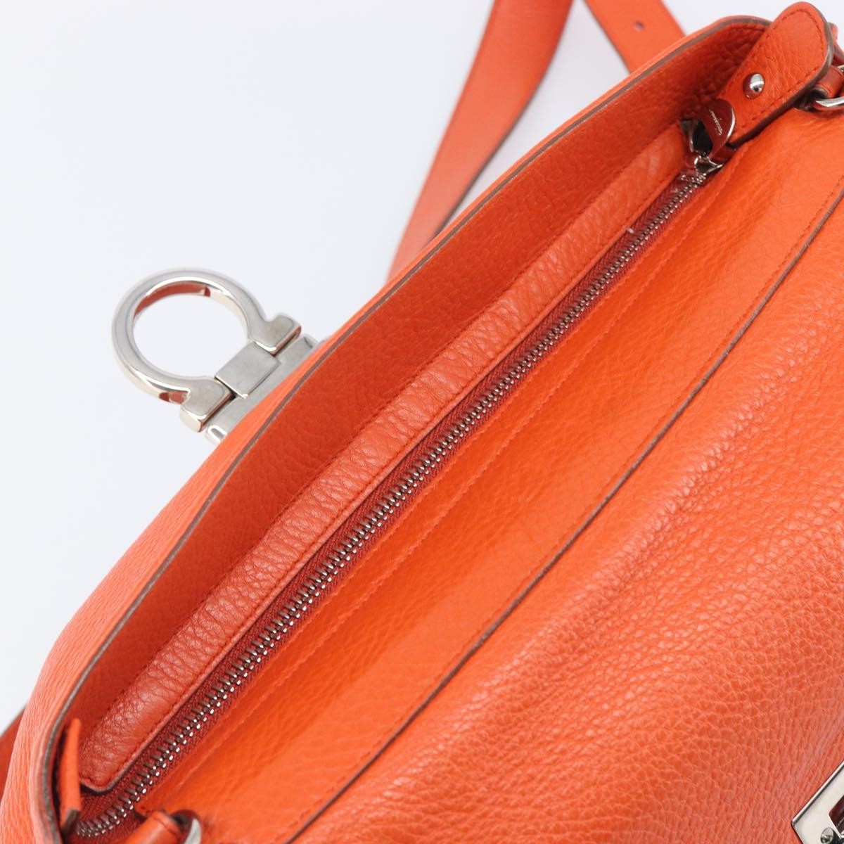 Salvatore Ferragamo Soft Sofia Leather, Orange, Leather, Tote Bag