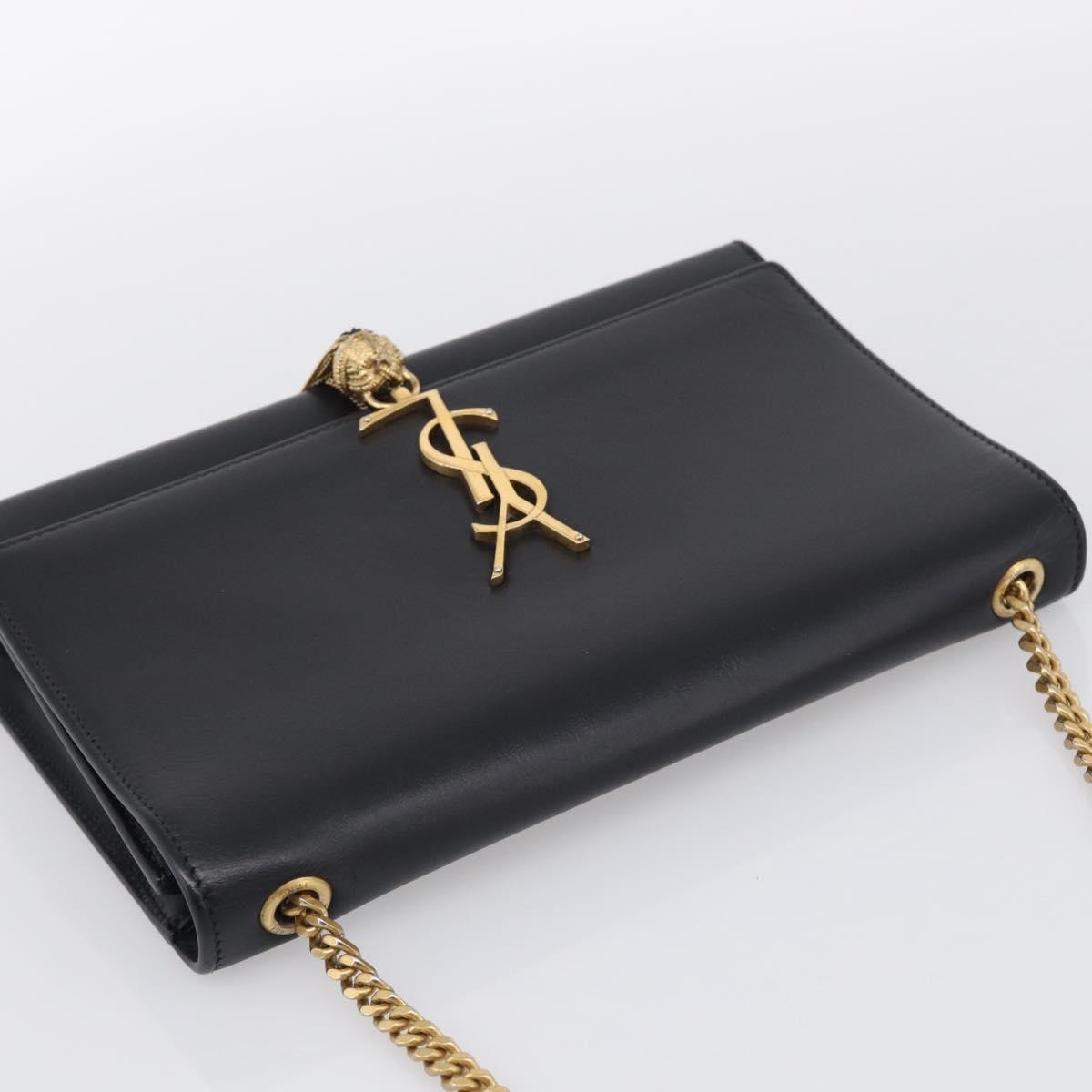 Saint Laurent Classic Monogram Tassel Leather, Black, Leather, Crossbody Bag