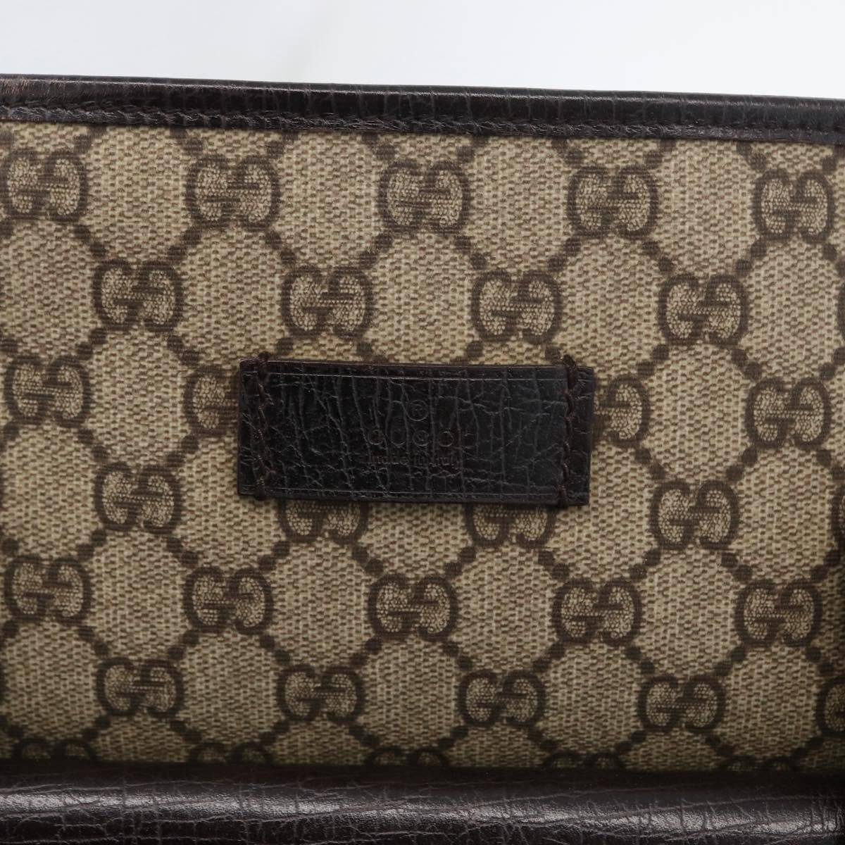 Gucci Vintage Front Pocket Tote GG Coated Canvas with Leather, Beige, Canvas, Tote Bag