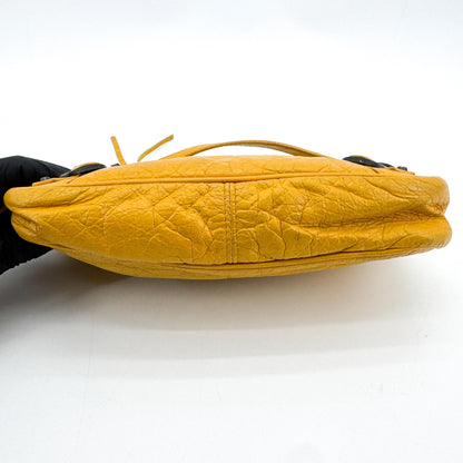 Balenciaga Hip Classic Studs Leather, Yellow, Leather, Crossbody Bag