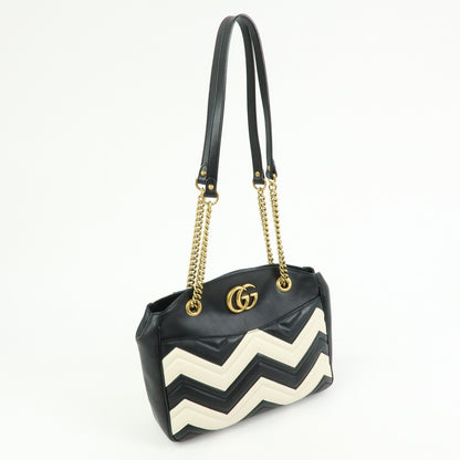 Gucci GG Marmont Chain Matelasse Leather, Black, Leather, Crossbody Bag