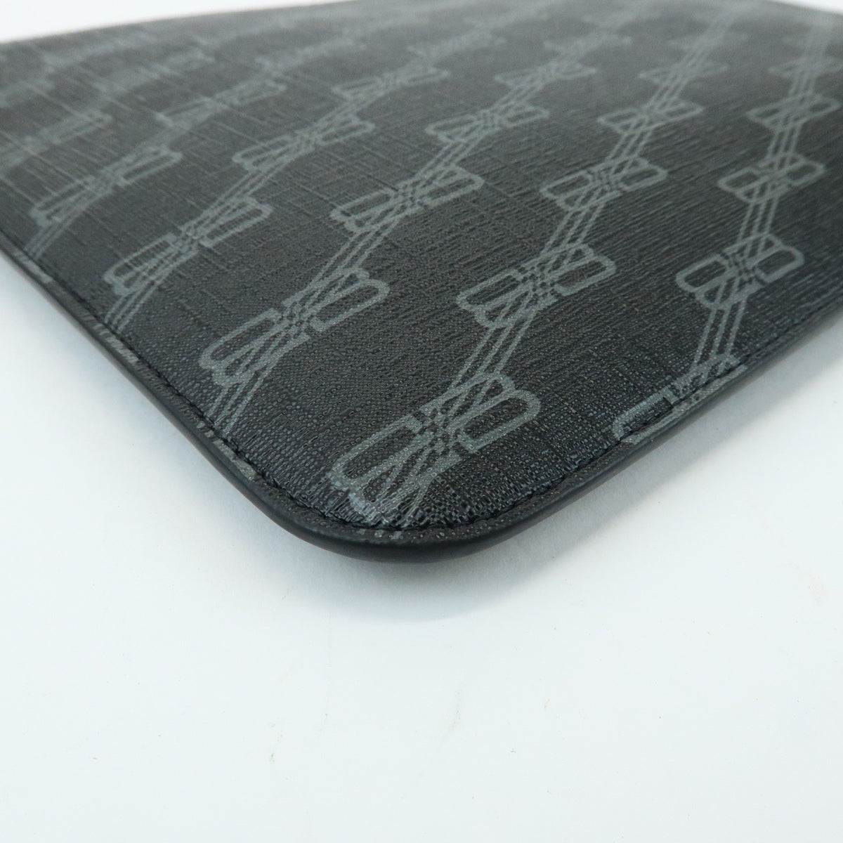 Balenciaga Signature Pouch Monogram PVC Leather, Black, Canvas, Clutch