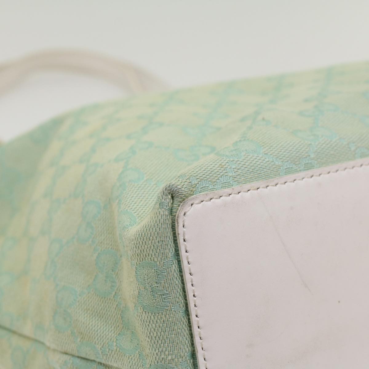 Gucci Vintage Bucket Shopping Tote GG Canvas and leather, Blue, Canvas, Tote Bag