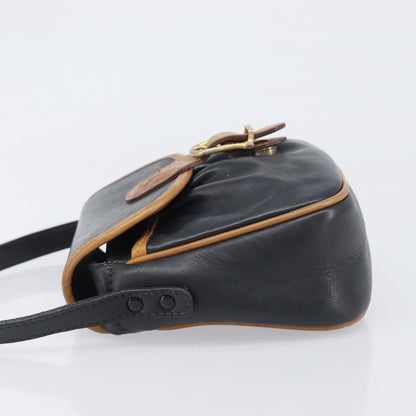 Celine Flap Shoulder Leather, Black, Leather, Shoulder Bag