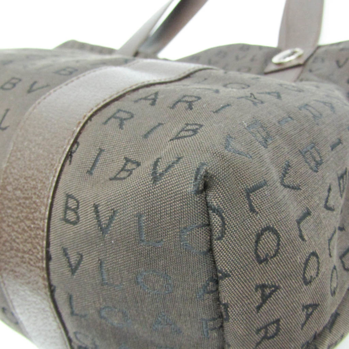 Bvlgari Logomania Canvas, Brown, Canvas, Tote Bag