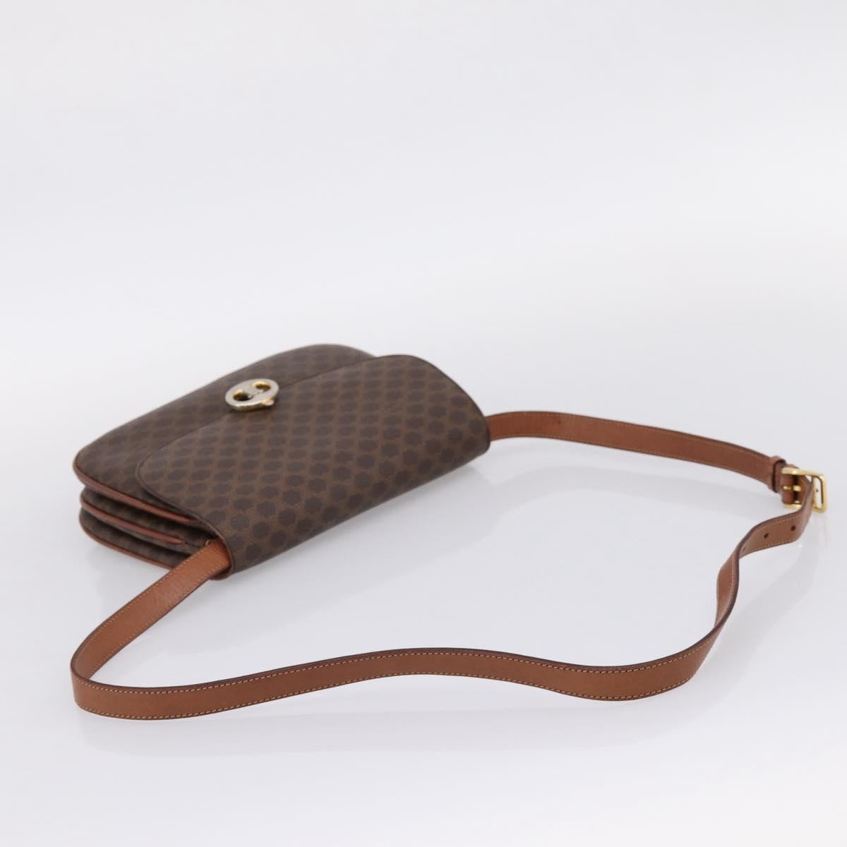 Celine Vintage Macadam Canvas and Leather, Brown, PVC, Shoulder Bag