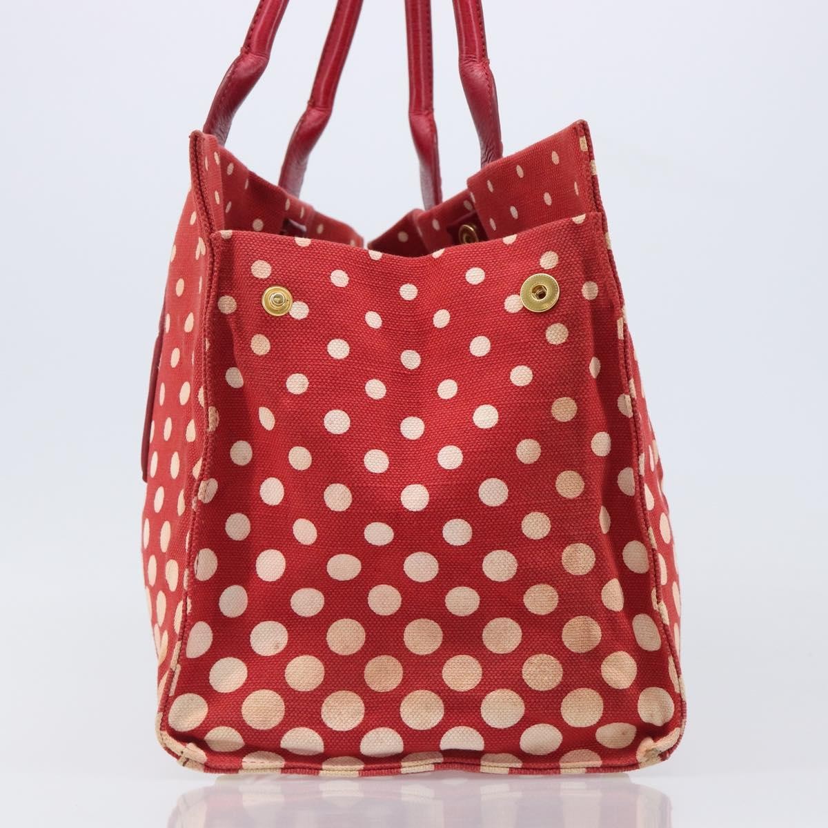 Miu Miu Beau Top Handle Leather, Red, Canvas, Handbag