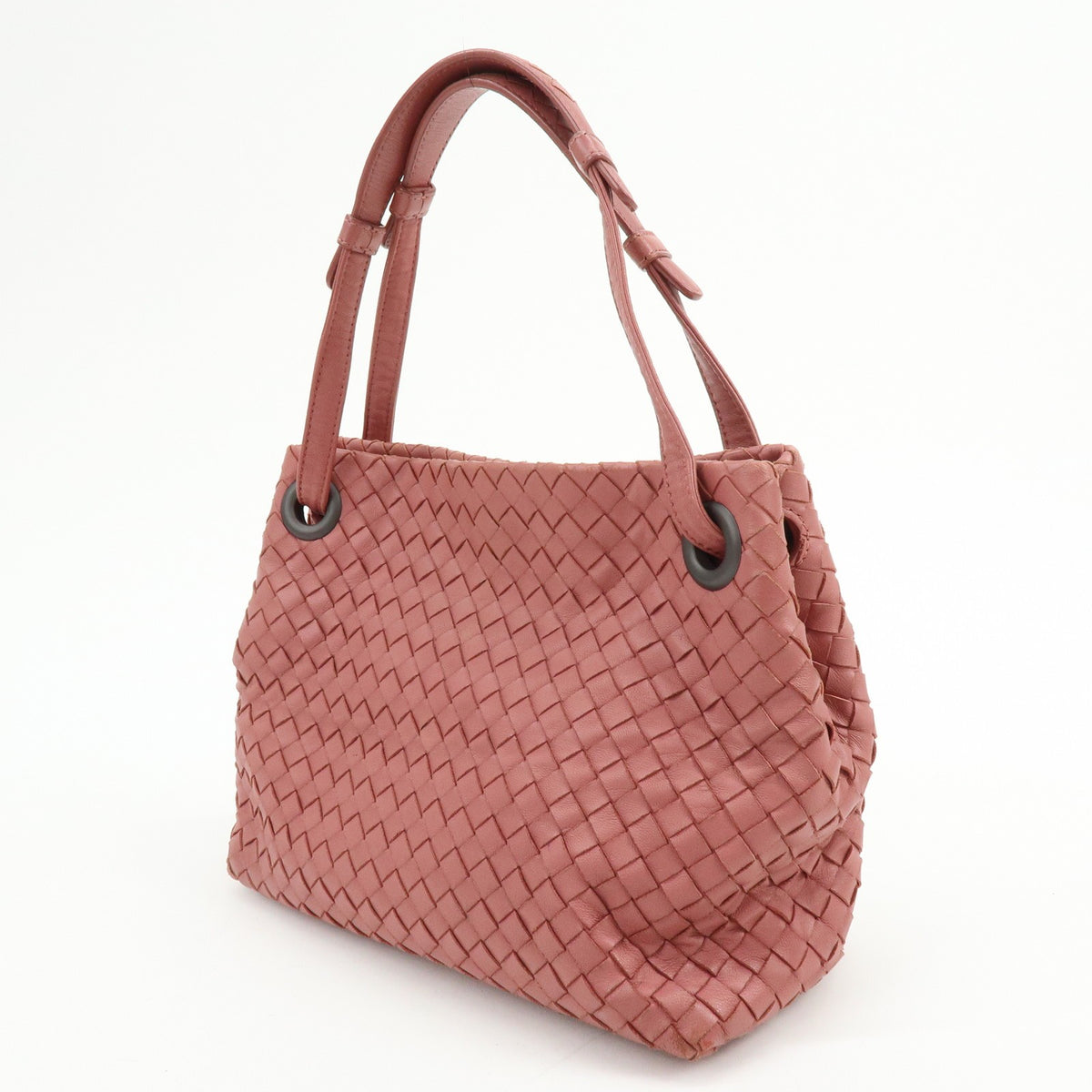 Bottega Veneta Bella Intrecciato Nappa, Pink, Leather, Tote Bag