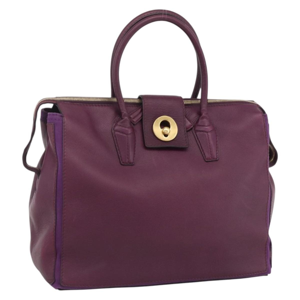 Saint Laurent Bicolor Muse Two Cabas Leather, Purple, Leather, Tote Bag