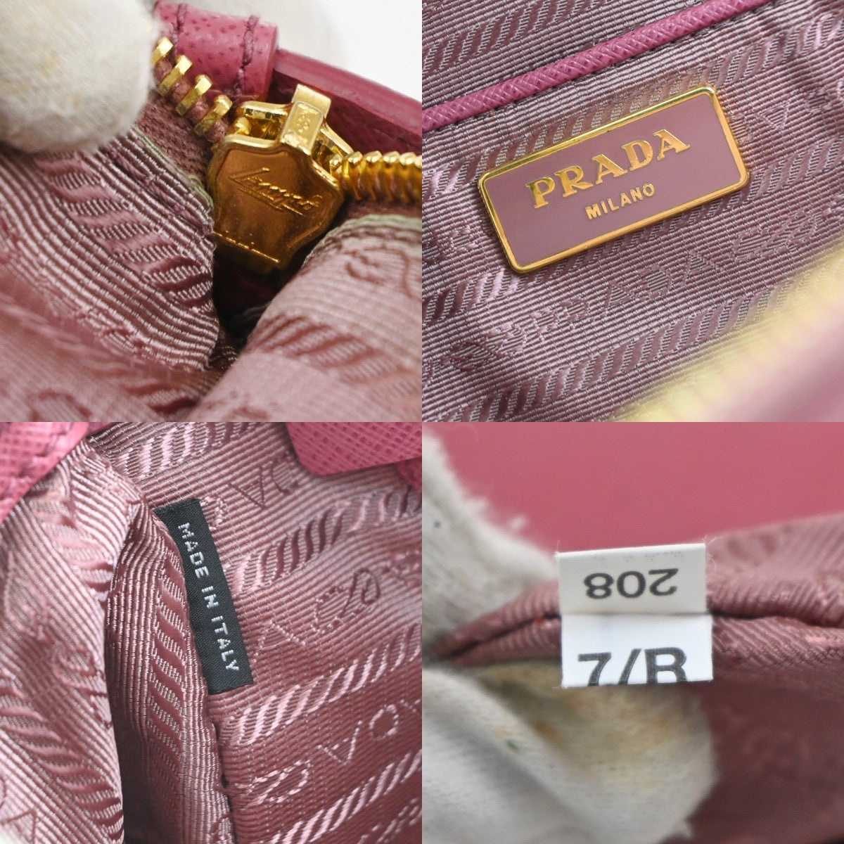 Prada Double Zip Lux Convertible Tote Saffiano Leather, Pink, Leather, Tote Bag
