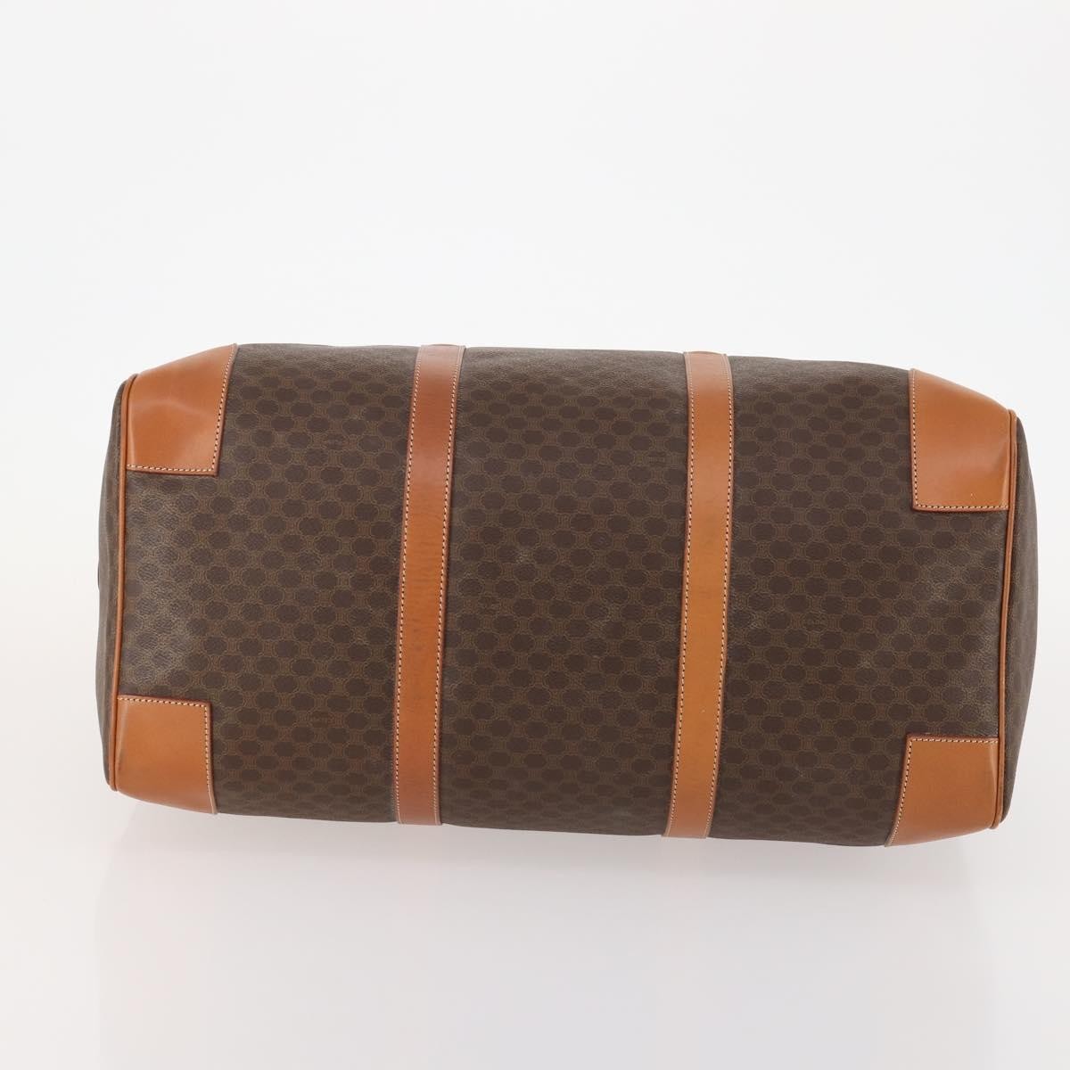 Celine Vintage Duffle Canvas and Leather, Brown, Canvas, Travel Bag