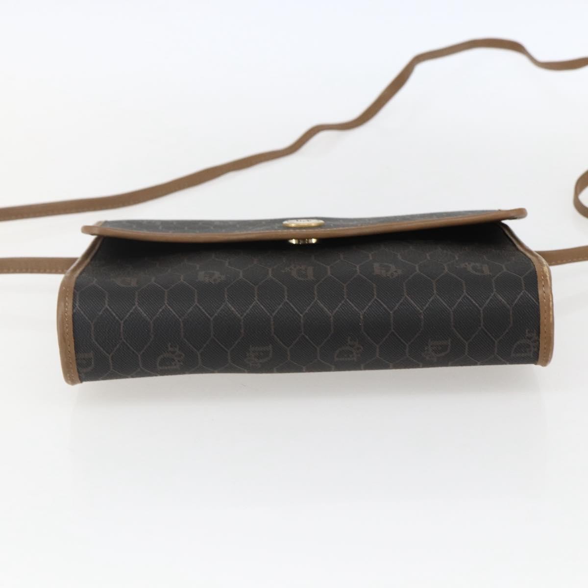 Christian Dior Vintage Honeycomb Flap Canvas and Leather, Black, Canvas, Shoulder Bag