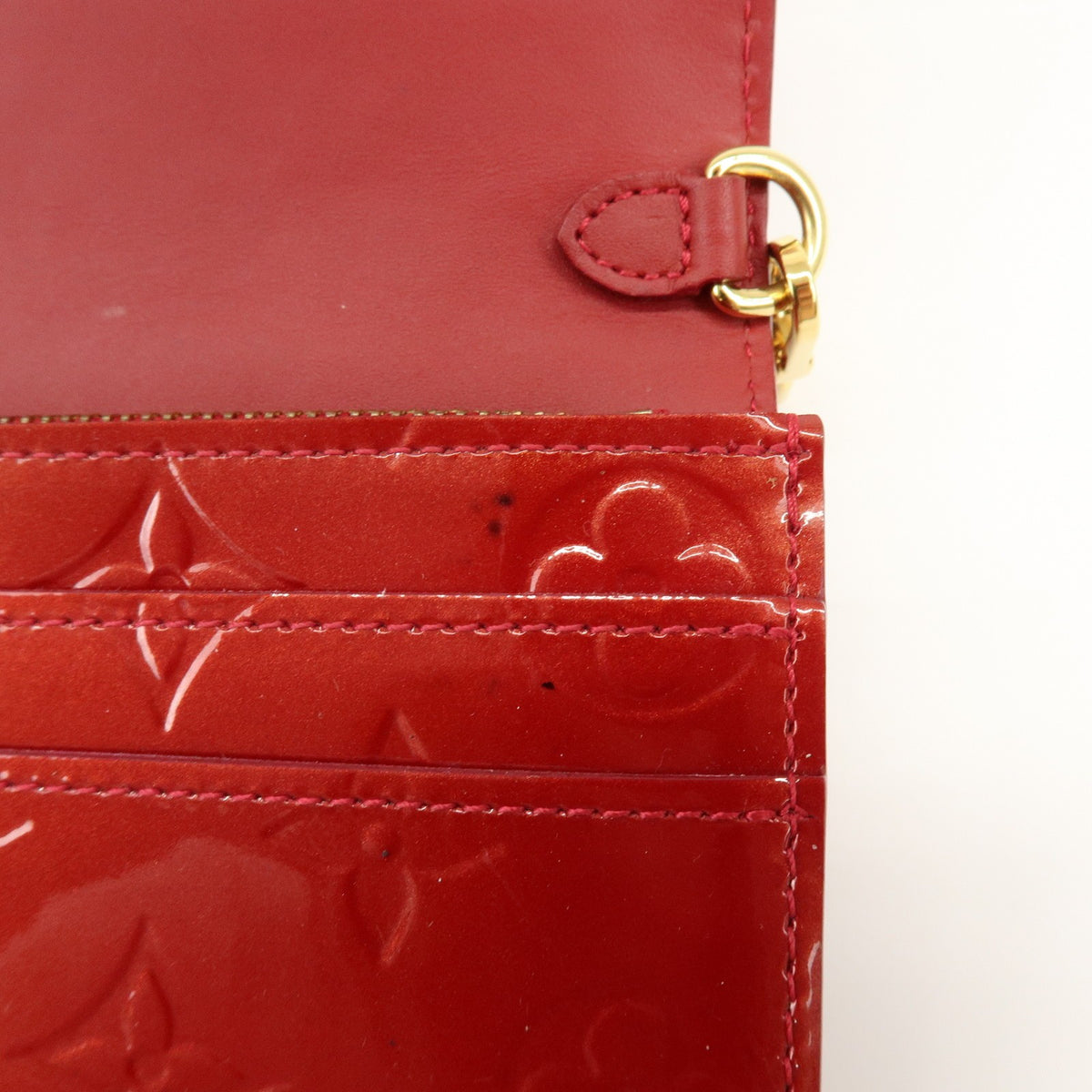 Louis Vuitton Chaine Monogram Vernis, Red, Patent Leather, Crossbody Bag