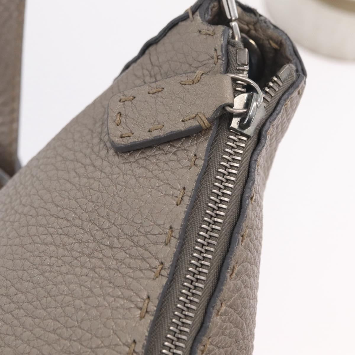 Fendi Selleria Leather, Silver, Leather, Crossbody Bag