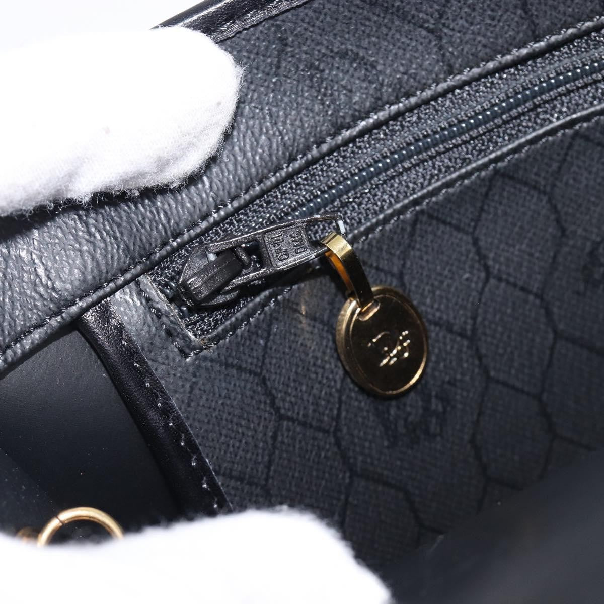 Christian Dior Vintage Honeycomb chain Canvas, Black, Canvas, Shoulder Bag