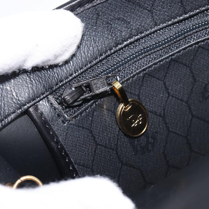Christian Dior Vintage Honeycomb chain Canvas, Black, Canvas, Shoulder Bag