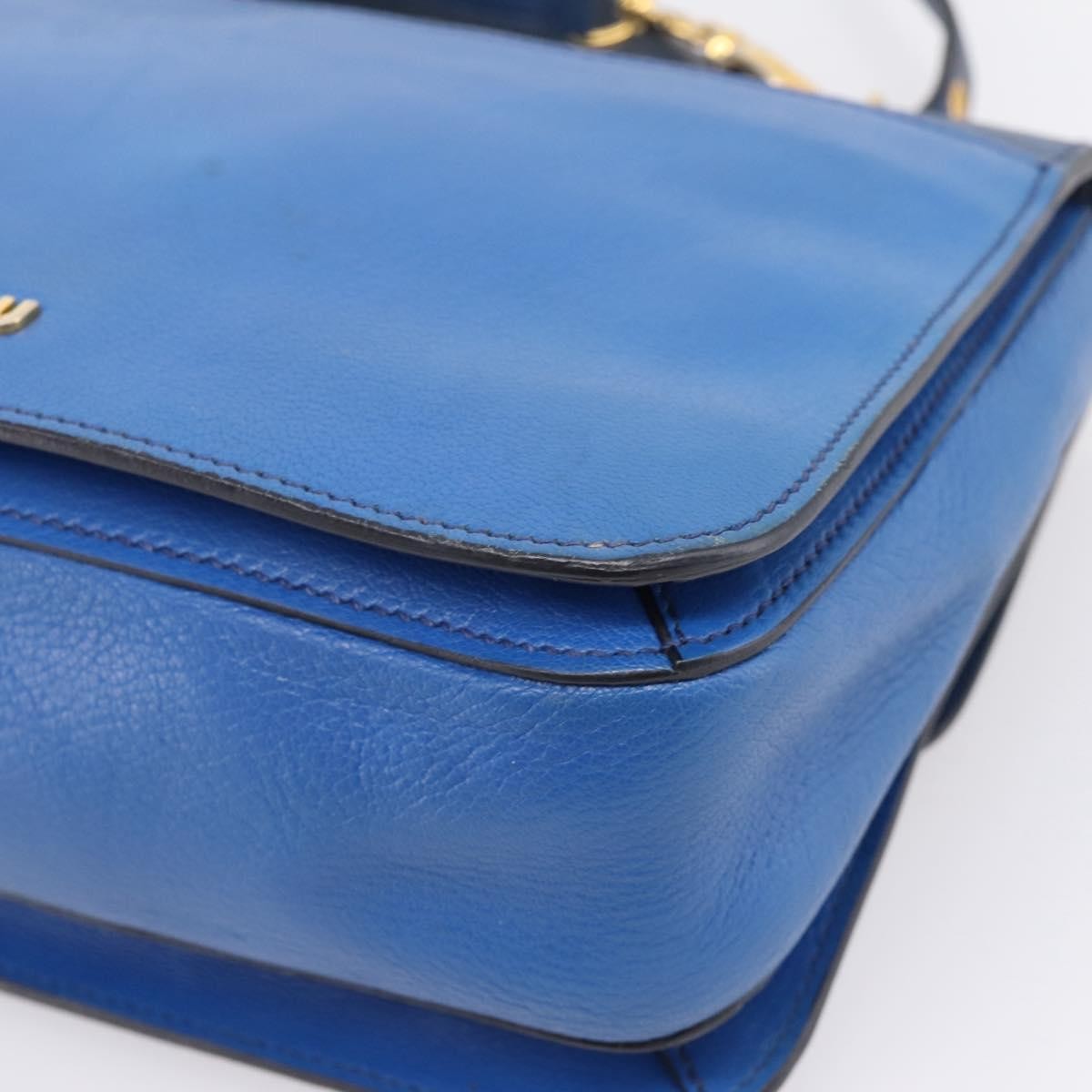 Miu Miu Madras Top Handle Leather, Navy, Leather, Handbag