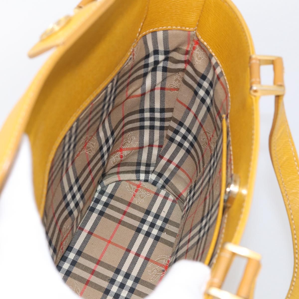 Burberry Handle Tote Leather, Yellow, Leather, Tote Bag