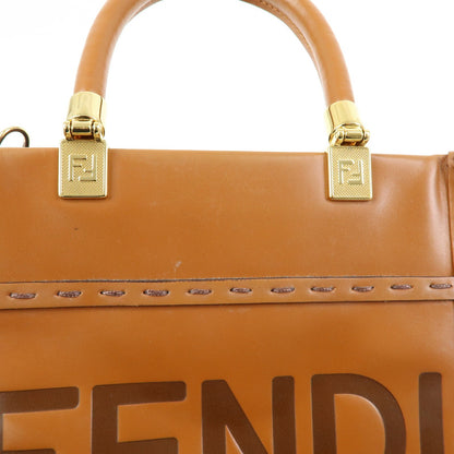 Fendi Sunshine Shopper Leather, Brown, Leather, Tote Bag
