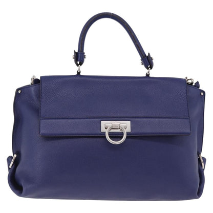 Salvatore Ferragamo Sofia Satchel Leather, Blue, Leather, Handbag