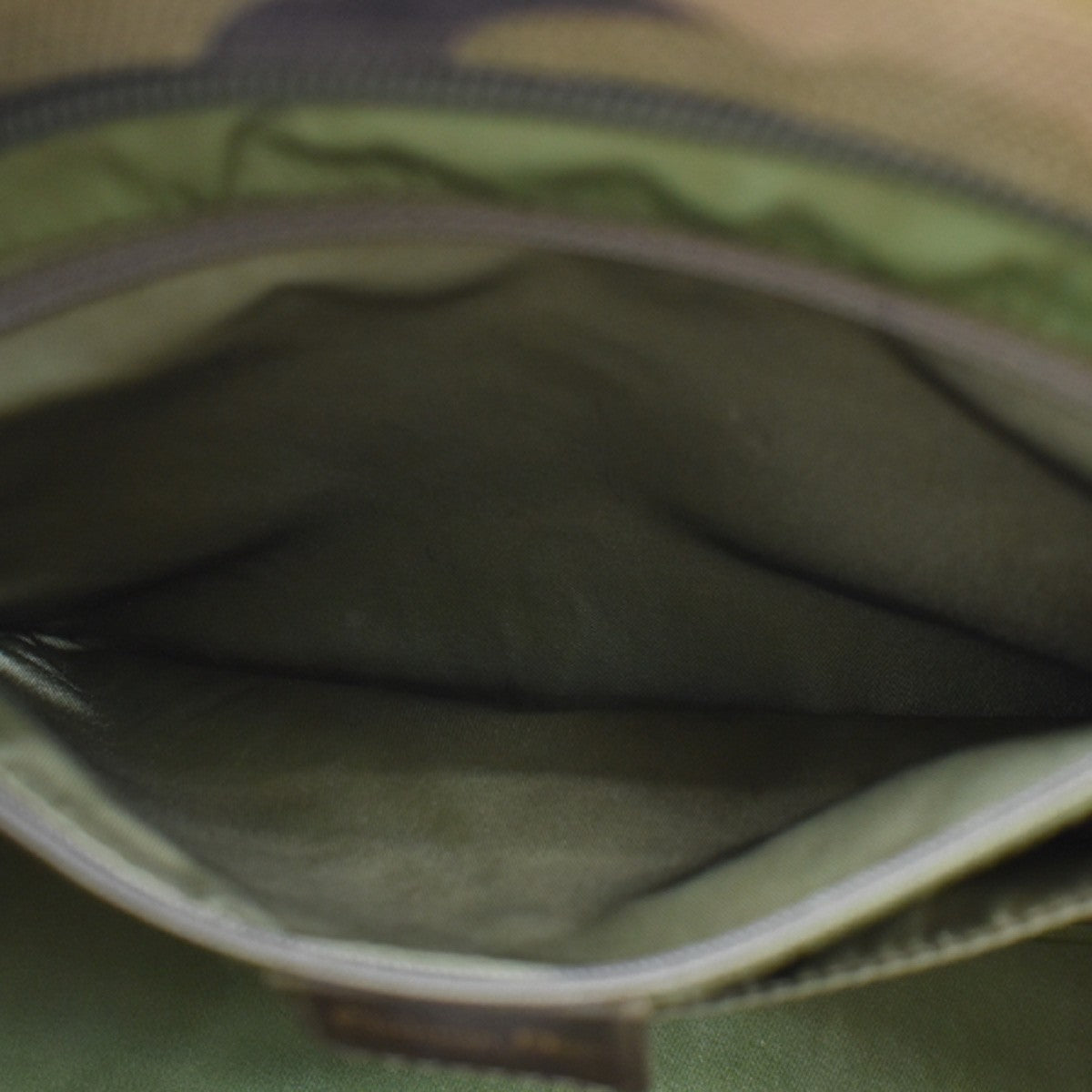 Christian Dior Vintage Saddle Bowler Camouflage Printed Pixelated Leather, Khaki, Canvas, Handbag