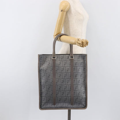 Fendi Open Shopping Zucca Canvas, Gray, Canvas, Tote Bag