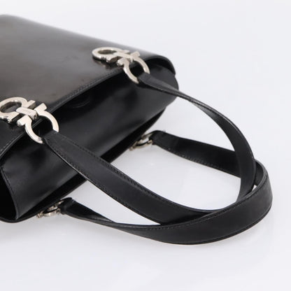 Salvatore Ferragamo Gancini Top Handle Patent leather, Black, Patent Leather, Handbag